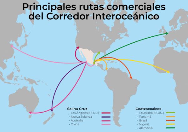 Principales rutas comerciales del Corredor Interoceánico